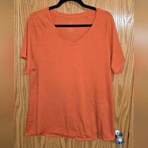 Woolx Size 1x Mia V-Neck Tee In Color Summer Fig
